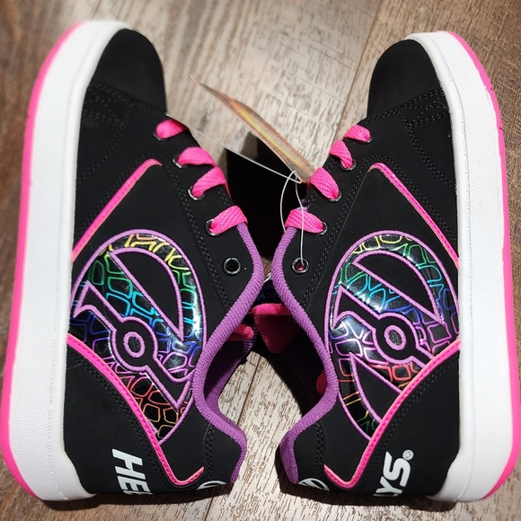Girls Heelys in Black and Rainbow size 6, - Picture 2 of 5